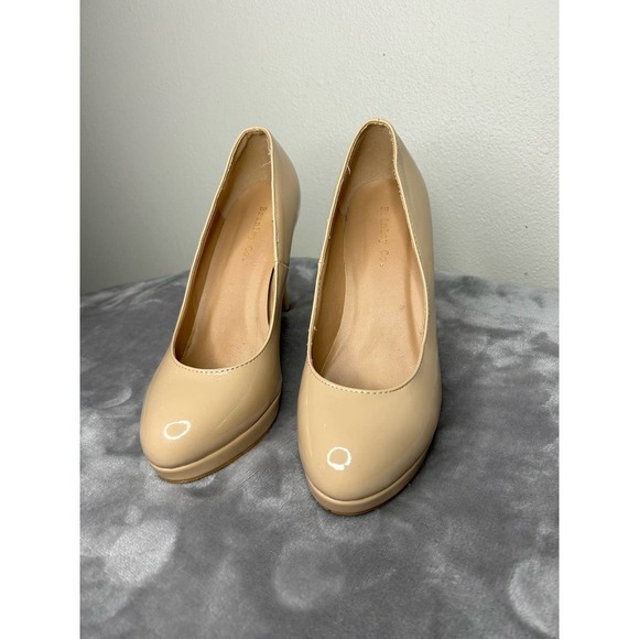 Brinley Co Patent‎ Platform Almond Toe Pumps 8 - Picture 2 of 10